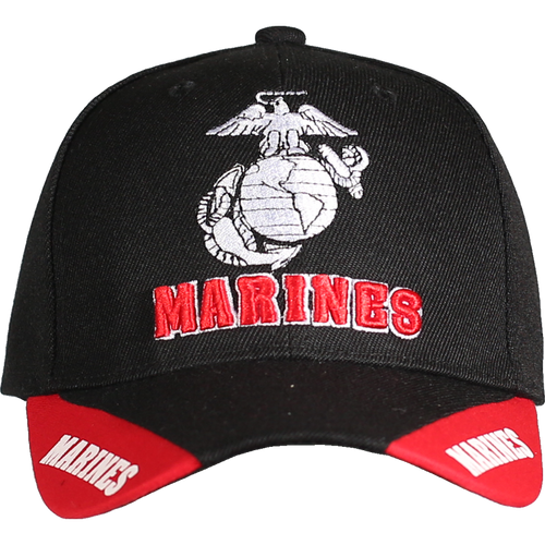 U.S. Marines 3D Embroidered 3-Panel Cap front view showing the Eagle, Globe, and Anchor logo.