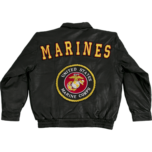 U.S. Marines Leather Jacket | Official Military Outerwear – 3D