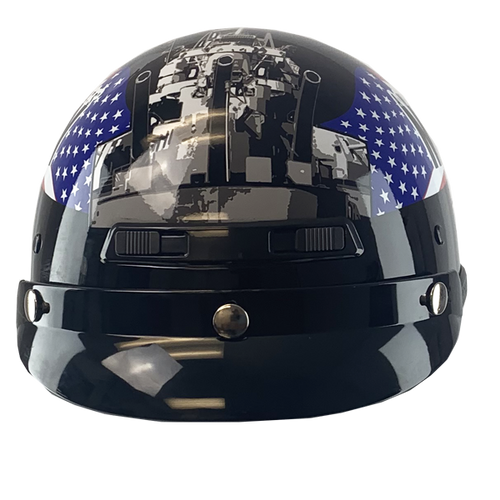 U.S. Navy Motorcycle Half Helmet | Patriotic Biker Helmet