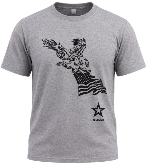 Made in the USA U.S. Army Eagle Flag T-Shirt | Patriotic Military Tee
