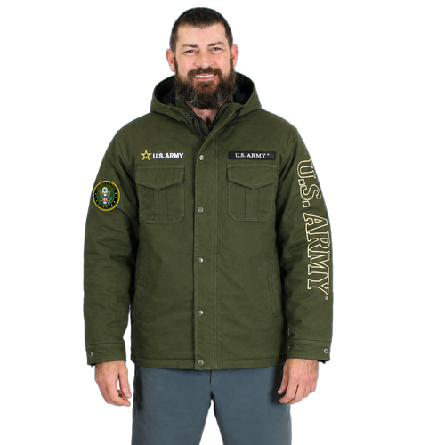 U.S. Army Insulated Canvas Jacket | Embroidered Military Cold-Weather Jacket
