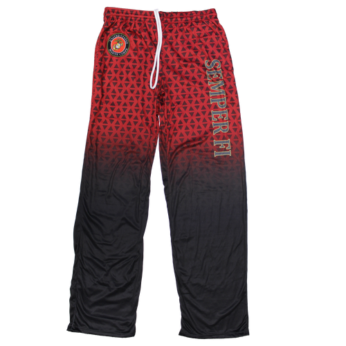 Front view of US Marines Pajama Pant featuring official Marine Corps logo on red fabric.