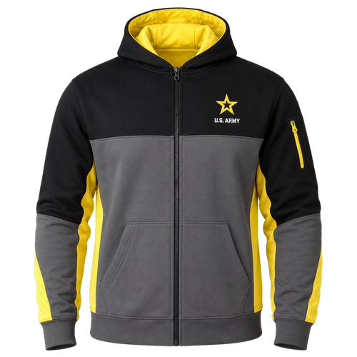 U.S. Army Color Block Full Zip Hoodie | Official Military Sweatshirt