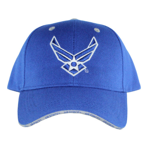 Front view of U.S. Air Force Sandwich Cap with embroidered Air Force logo on structured crown.
