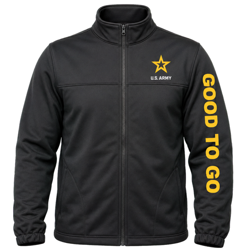 Made in the USA: U.S. Army Good To Go Softshell Tactical Jacket – Black Full Zip Military Style