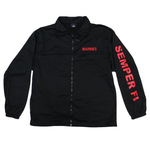 Marines Semper Fi Black Full Zip Performance Jacket