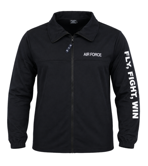 Made in the USA: Air Force Fly, Fight, Win Softshell Tactical Jacket – Navy Full Zip Military