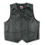 Front view of U.S. Marines Leather Vest featuring official embroidered USMC emblem, snap-button closure, and durable leather construction