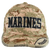 Front view of U.S. Marines Digital Camo Cap featuring 3D embroidered Marine Corps logo and bold Marines text.