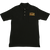 Front view of Vietnam Veteran Black Pocket Golf Shirt with embroidered Vietnam Veteran logo and service ribbon above left chest pocket.