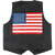 Back view of Leather Vest – U.S. Flag showing large embroidered American flag patch.