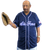 Model wearing U.S. Air Force Baseball Jersey representing Air Force pride and modern patriotic style.