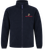 Front view of Made in the USA U.S. Marines Black Fleece Zip-Up Jacket featuring 3D embroidered Eagle, Globe & Anchor emblem.