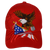 Front view of Embroidered Eagle Flag Red Cap featuring bold 3D eagle and U.S. flag design.