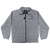Front view of US Air Force herringbone tweed fleece zip-up jacket featuring embroidered USAF wings logo.