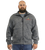 Model wearing a front view of US Marines Herringbone Tweed Fleece Zip-Up Jacket featuring 3D embroidered USMC emblem.”
