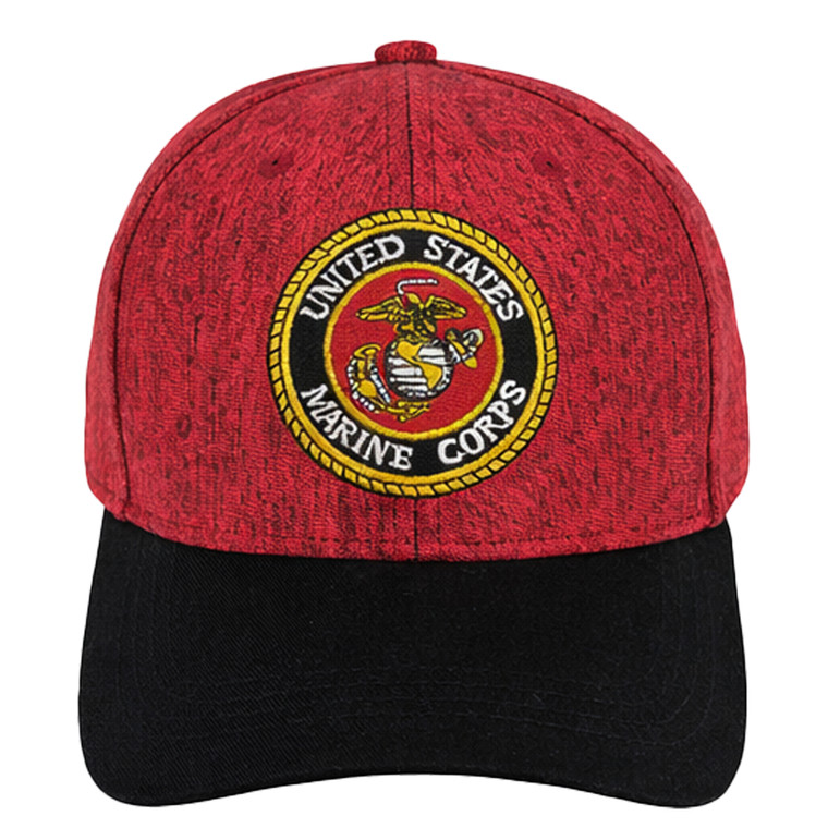Variegated Marines Cap – Red & Black Adjustable Military Hat