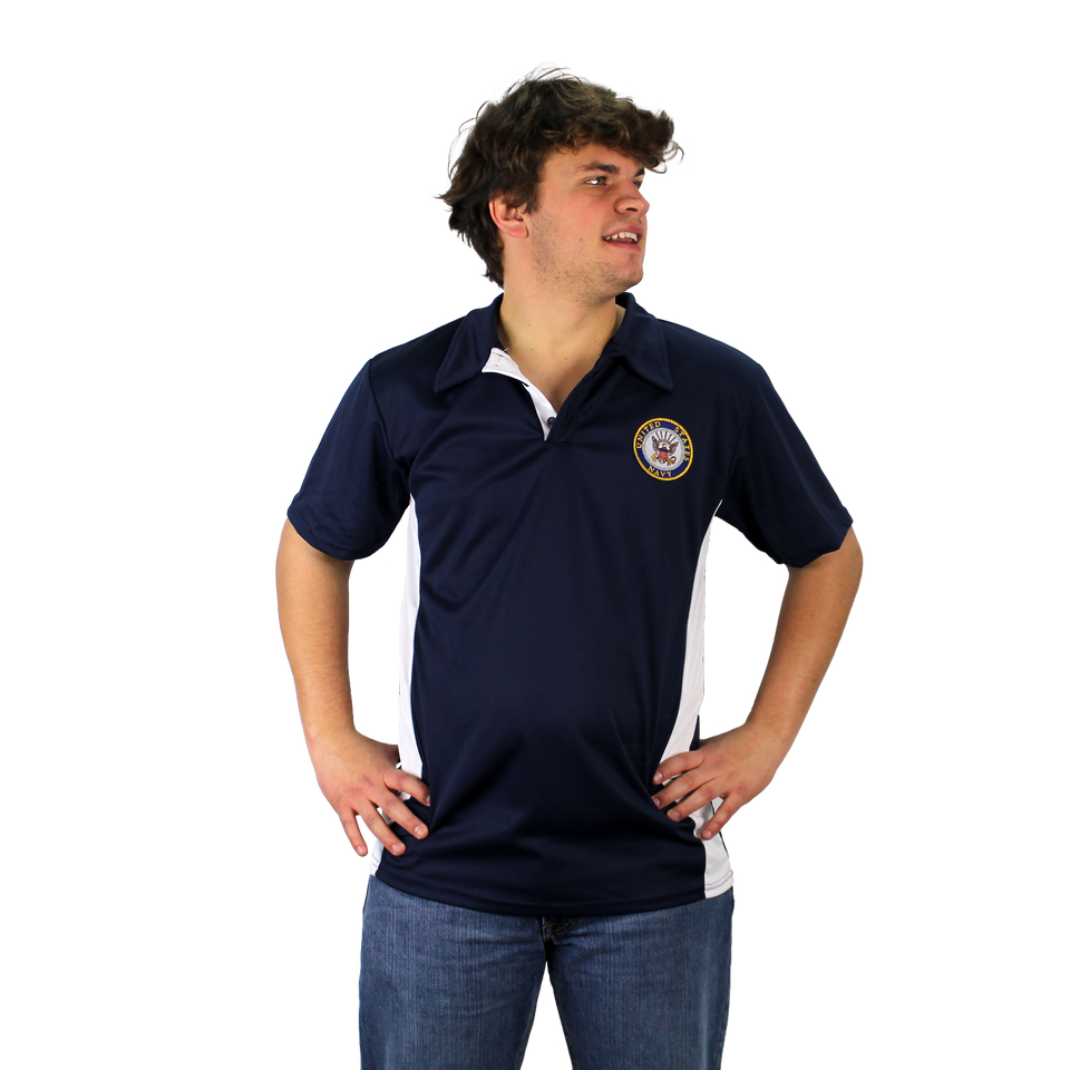Officially Licensed Made in the USA US Navy Performance Polo Shirt