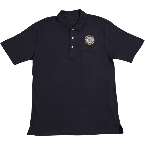 U.S. Navy Blue Pocket Golf Shirt | Official Military Polo – 3D