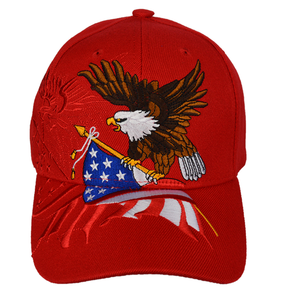Officially Licensed - Flag Red Cap Eagle Embroidered