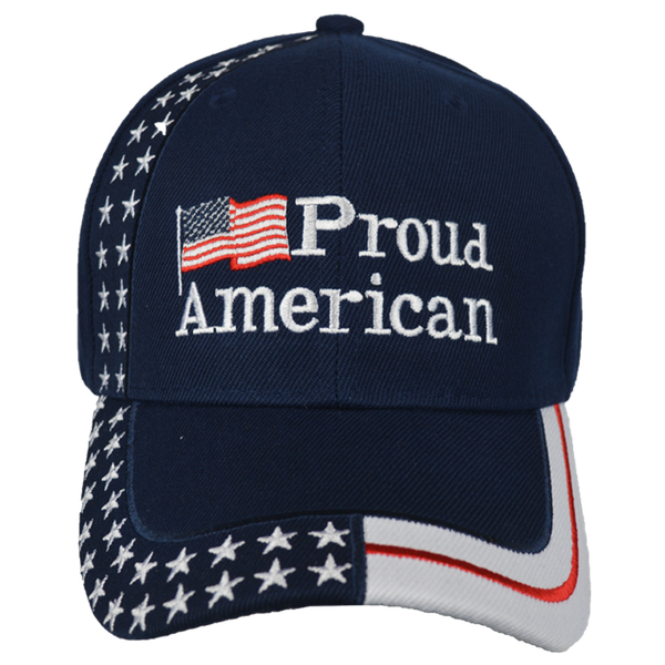 Blue Embroidered Proud American Cap – Patriotic Stars  display picture 1