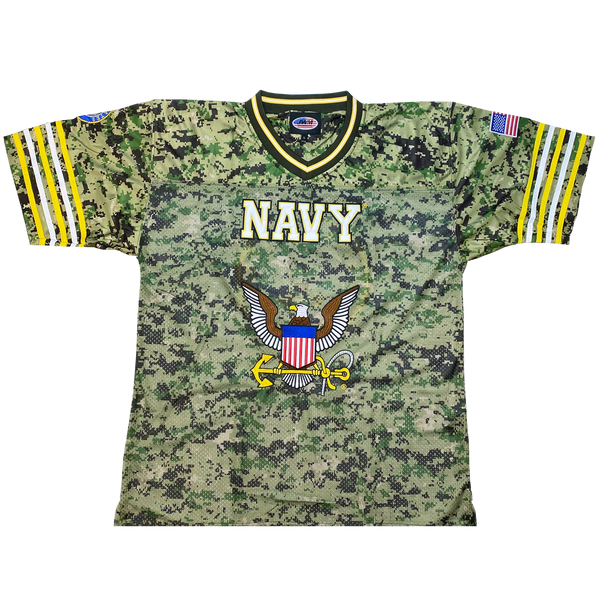 03826 - Navy Football Jersey With Navy Logo - Navy Blue