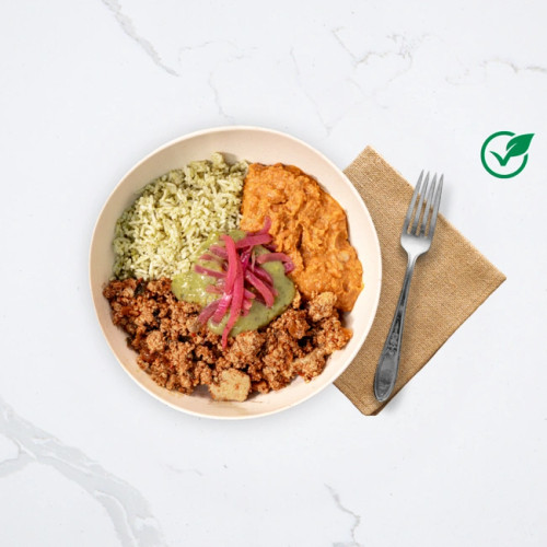 Vegetarian Sofrito with Rice and Refried Beans- Seattle Suttons Healthy Eating