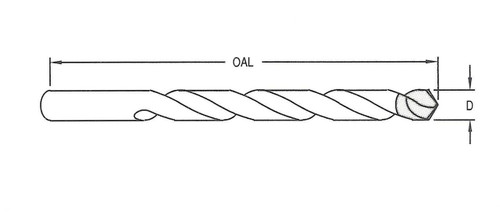 Diamond Plated 9/16" Twist Drill 100/120 Grit Diamond