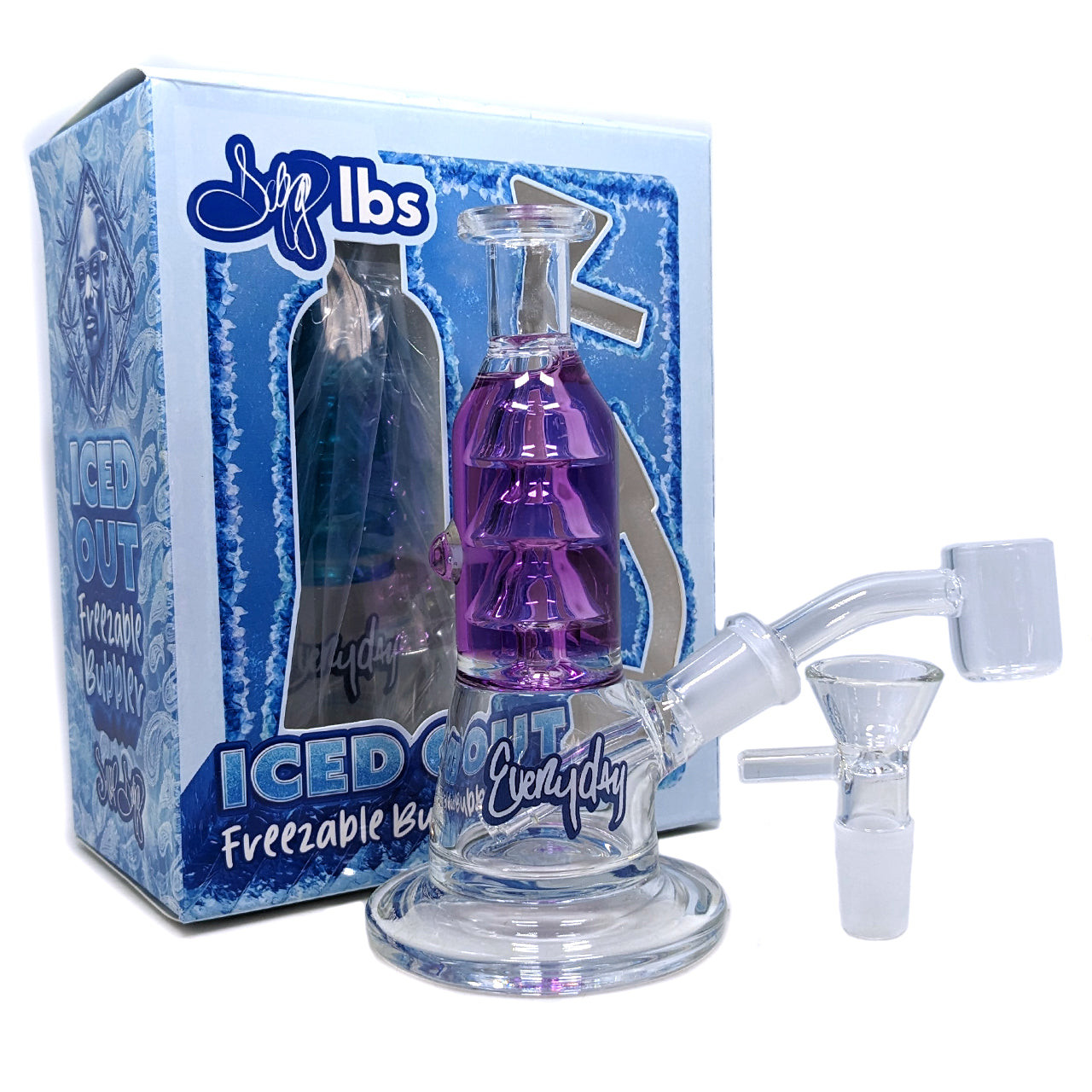 Dogg lbs - 5.5" Iced Out Freezeable Water Pipe w 14mm Banger 1