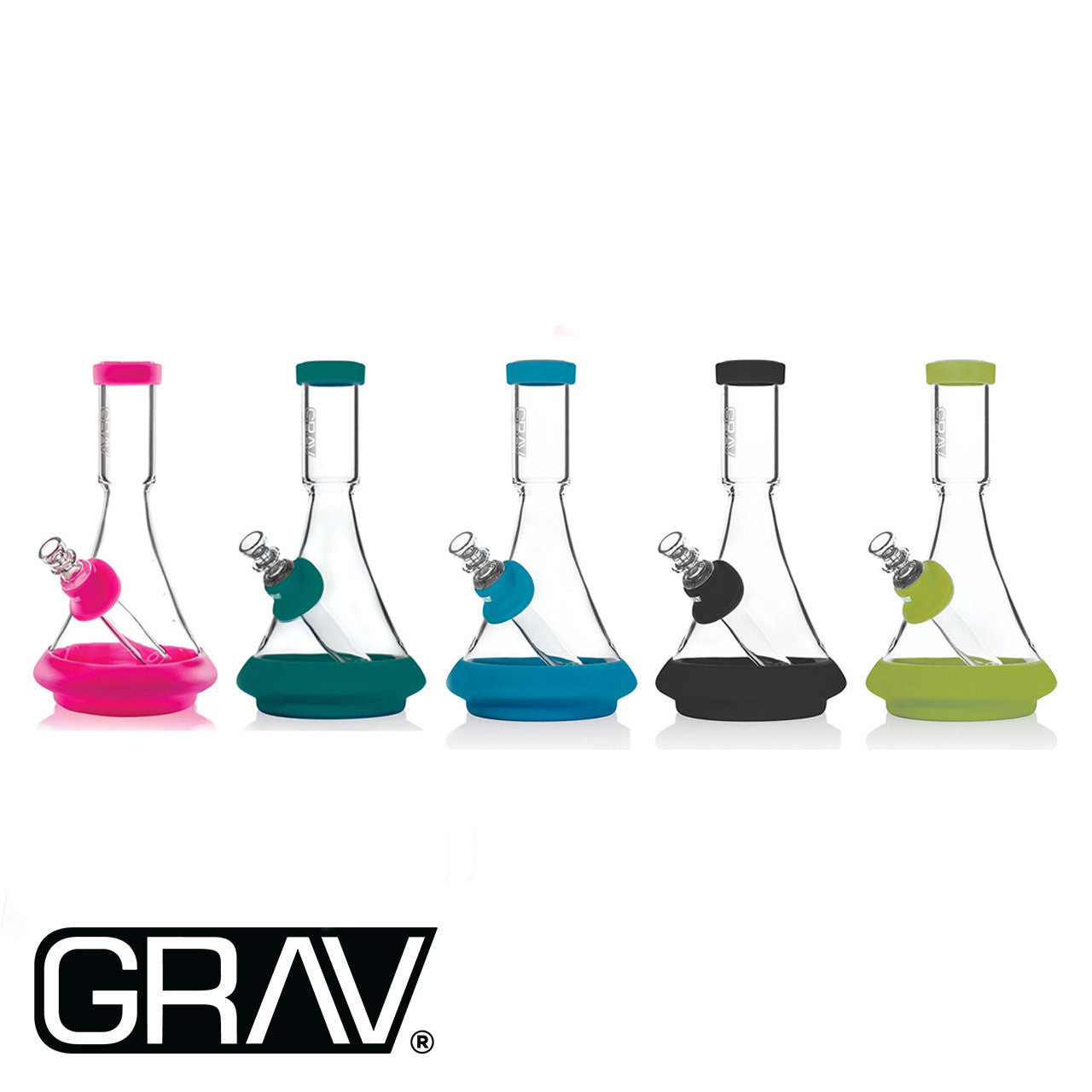 GRAV® - 2023 9" Silicone Deco Beaker Water Pipe - with 14M Bowl - SWED