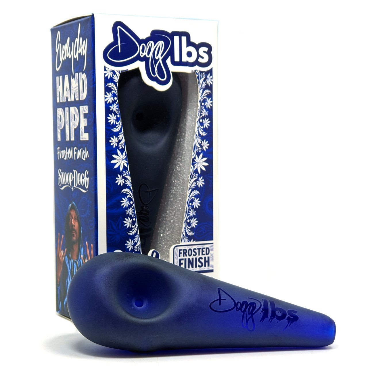 Dogg lbs - 4" Frosted Tear Drop Spoon Hand Pipe - Blue