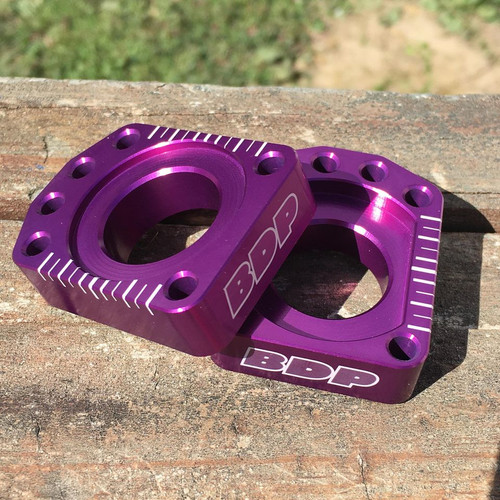 YZ 125 250 (2 stroke) 2002-2025 axle blocks V2.0 - Purple - BDP