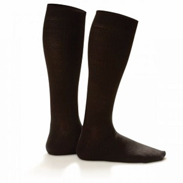 Men's Black Micro-Nylon Dress Socks - Firm Compression, Large (10.5-12.5)
