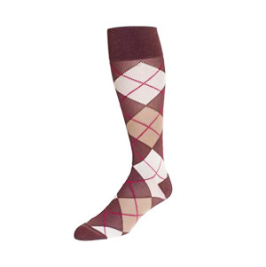 Argyle Compression Socks - 20-30 mmHg, Chestnut, Small