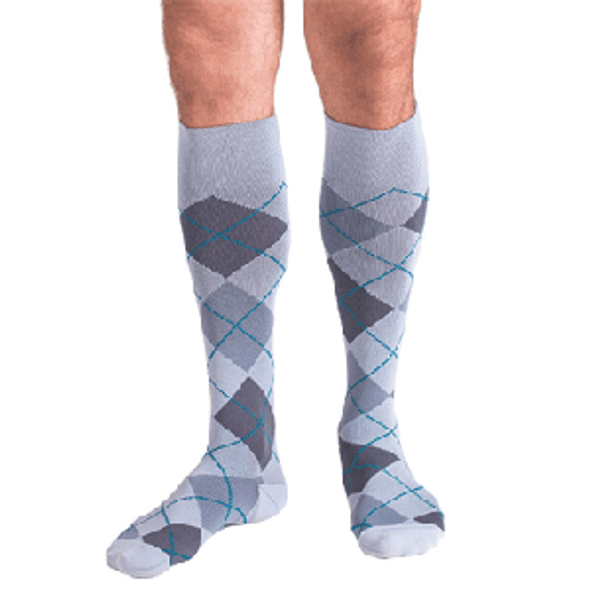 Argyle Compression Socks - Smoke - XL (20-30 mmHg)