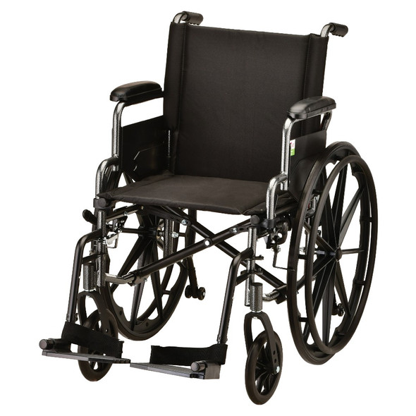 18" Ltwt W/C W/Detach Full Arm S/A Ftrts