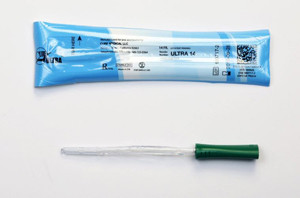 6" Straight Tip 14 FR Cure Ultra Cath (Box of 30) - Female, Sterile, Pre-Lubricated