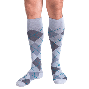 Argyle Compression Socks (20-30 mmHg) - Smoke - Small