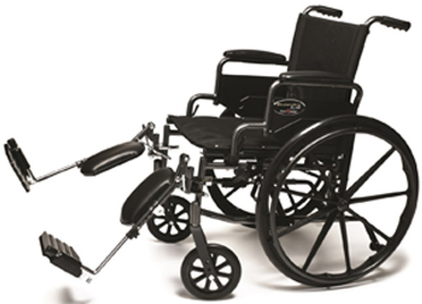 TRAVELER L4 Folding Wheelchair: 18" Desk Arm, ELRS, Anti-Tippers, 250lb Capacity TRAVELER L4 Folding Wheelchair: 18" Desk Arm, ELRS, Anti-Tippers, 250lb Capacity