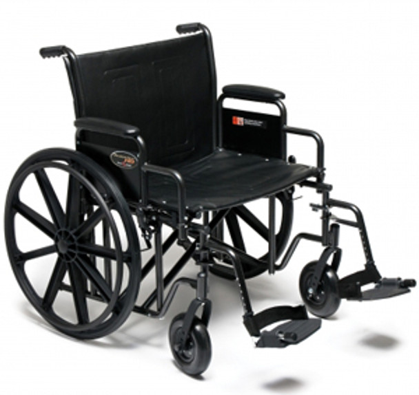 Traveler HD Wheelchair: Full Arm, Swingaway Footrest, Black Leatherette