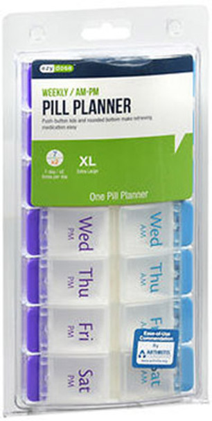 XL Pill Organizer with Push-Button & No-Slip Base - See-Through, AM/PM Dosing XL Pill Organizer with Push-Button & No-Slip Base - See-Through, AM/PM Dosing
