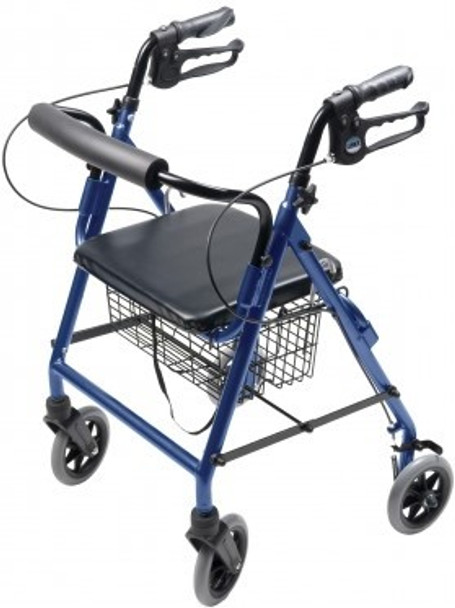 WALKABOUT HEMI Rollator - Blue: Lightweight, Comfortable & Durable, 300lb Capacity