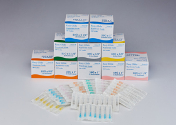 EASY GLIDE HYPODERMIC NEEDLE 21GX1 12