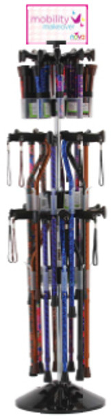 20-Cane Wall Mount Folding Carousel - Designer & Folding Canes Included