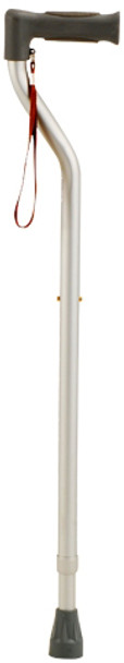 Extra Tall Aluminum Cane with Swaneck Foam Handle - Adjustable 31.5"-43.5" - Silver