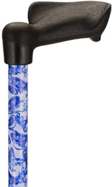 Left-Handed Anatomical Cane: Reduce Hand Fatigue & Pain, Adjustable 29"-38"