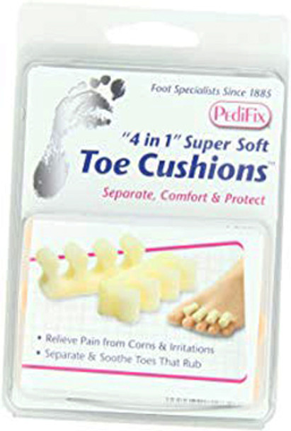 4-in-1 Toe Cushions: Separate, Protect, Support, & Comfort (2 Pack)
