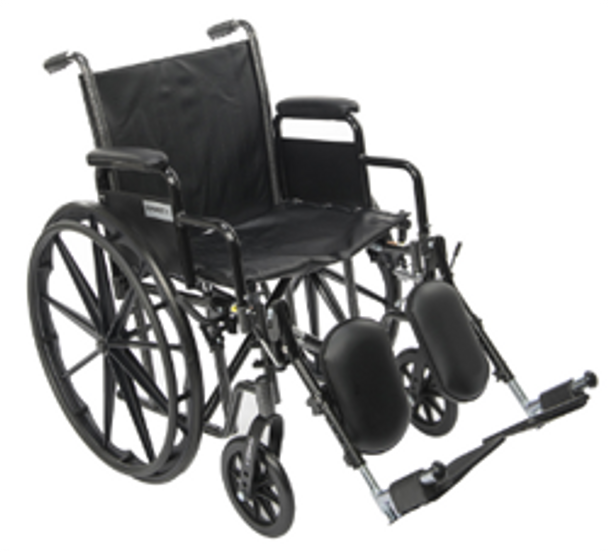CHARIOT II 20" Wheelchair: Removable Desk Arms & Elevating Footrests CHARIOT II 20" Wheelchair: Removable Desk Arms & Elevating Footrests