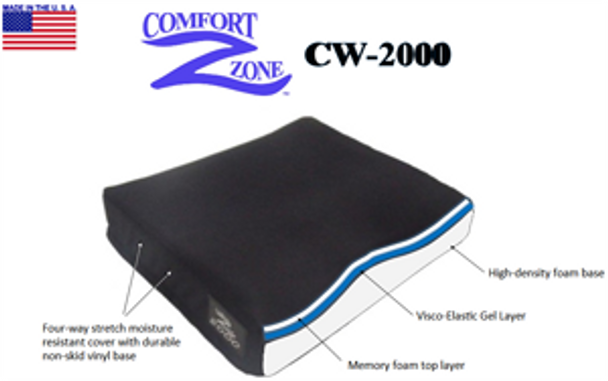 COMFORT ZONE 2000 Gel/Foam Cushion - 20"x24"  (450lb. wt. cap)