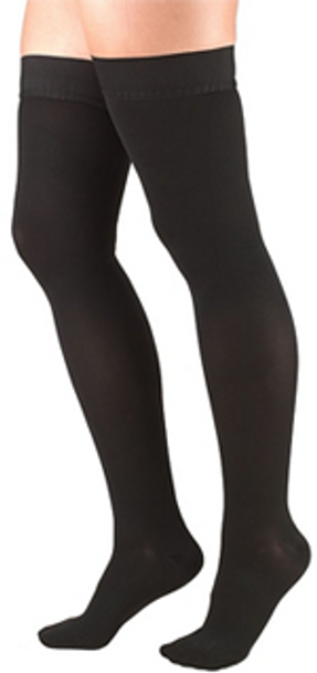 Unisex Black Medical Thigh High Stockings - 20-30 mmHg